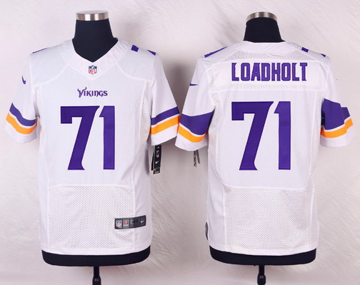 Men's Minnesota Vikings #71 Phil Loadholt White Road Elite Jersey