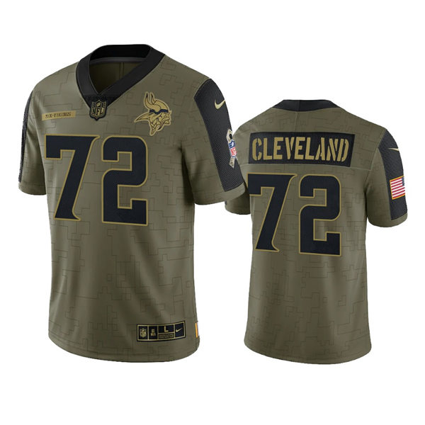 Men's Minnesota Vikings #72 Ezra Cleveland Nike Olive 2021 Salute To Service Limited Jersey