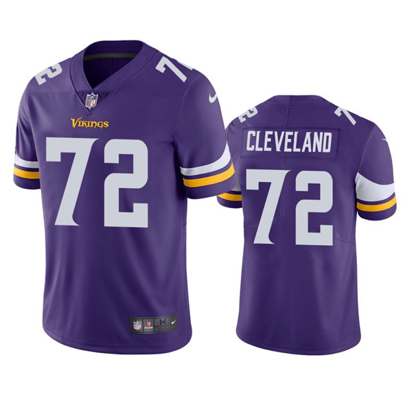 Men's Minnesota Vikings #72 Ezra Cleveland Nike Purple Vapor Untouchable Limited Jersey