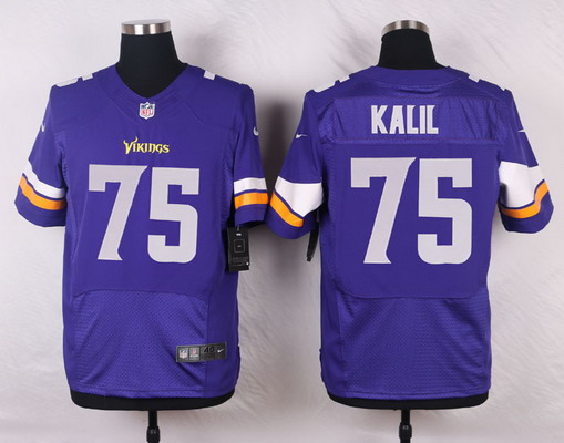 Men's Minnesota Vikings #75 Matt Kalil Purple Team Color Elite Jersey