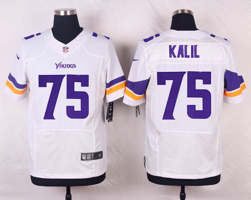 Men's Minnesota Vikings #75 Matt Kalil White Road Elite Jersey