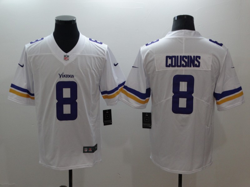 Men's Minnesota Vikings #8 Kirk Cousins Nike White Vapor Untouchable Limited Jersey