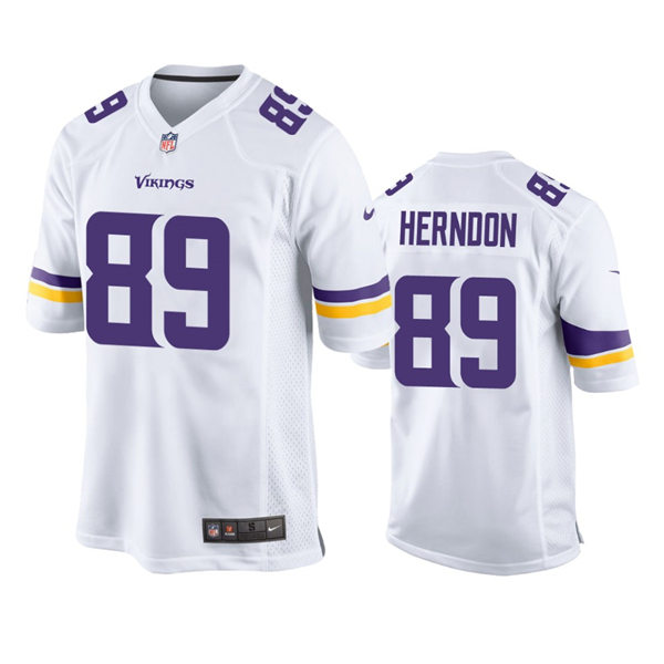 Men's Minnesota Vikings #89 Chris Herndon Nike White Vapor Untouchable Limited Jersey