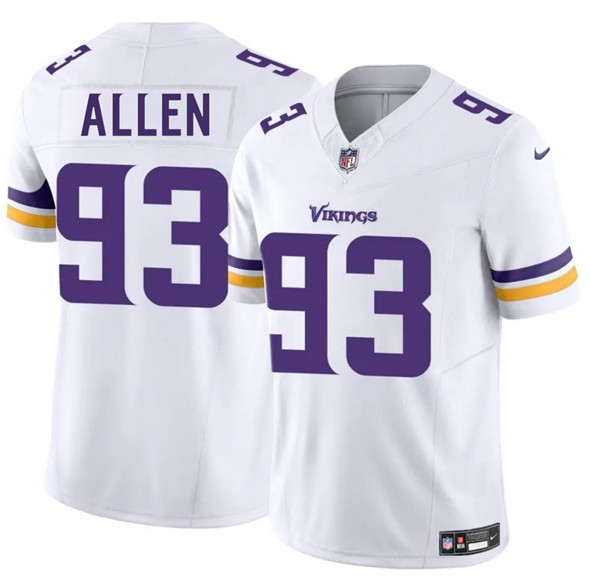 Men's Minnesota Vikings #93 Jonathan Allen White 2025 F.U.S.E. Vapor Limited Football Stitched Jersey