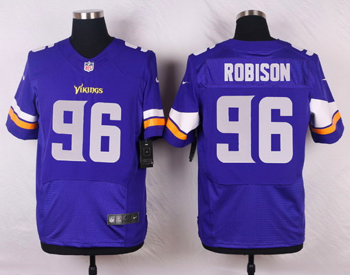 Men's Minnesota Vikings #96 Brian Robison Purple Team Color Elite Jersey