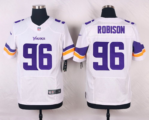 Men's Minnesota Vikings #96 Brian Robison White Road Elite Jersey