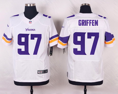 Men's Minnesota Vikings #97 Everson Griffen White Road Elite Jersey