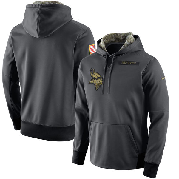 Men's Minnesota Vikings Nike Anthracite 2016 Salute to Service NFL Player Performance Hoodie