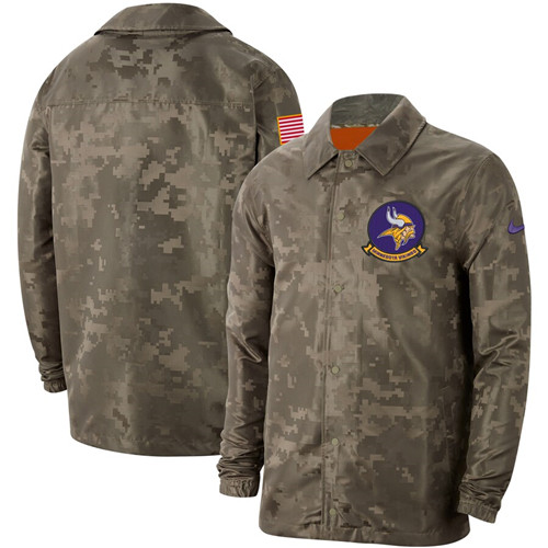 Men's Minnesota Vikings Nike Camo 2019 Salute To Service Sideline Full Zip Lightweight Jacket