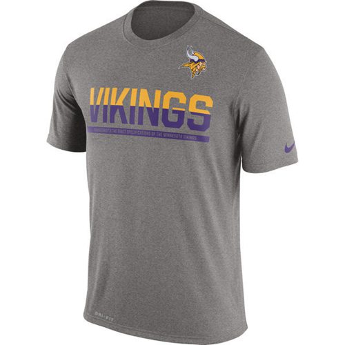 Men's Minnesota Vikings Nike Practice Legend Performance T-Shirt Grey