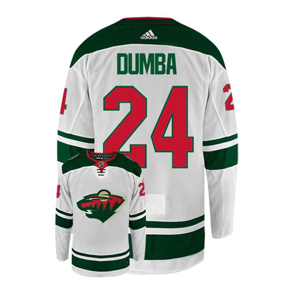 Men's Minnesota Wild #24 Matt Dumba Adidas White Away Premier Player Jersey Stitched