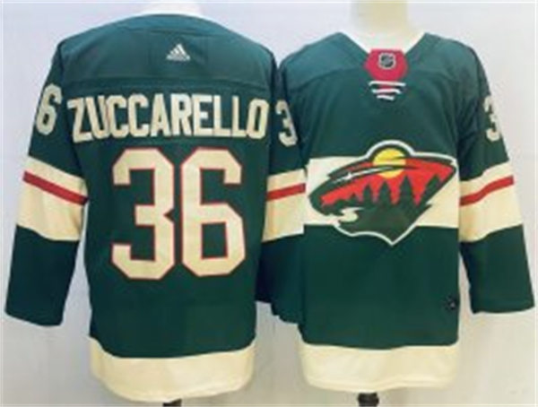 Men's Minnesota Wild #36 Mats Zuccarello Home Green Adidas NHL JERSEYS Stitched