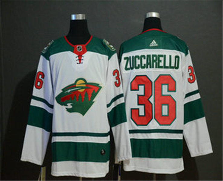 Men's Minnesota Wild #36 Mats Zuccarello White Adidas Stitched NHL Jersey Stitched