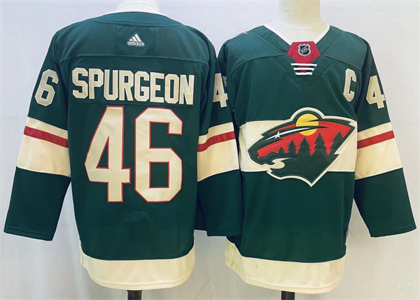 Men's Minnesota Wild #46 Jared Spurgeon Green Adidas Stitched NHL Jersey Stitched