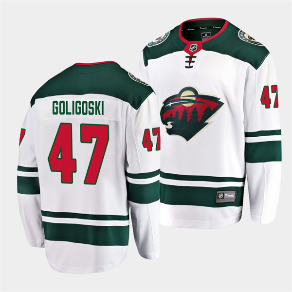 Men's Minnesota Wild #47 Alex Goligoski Adidas Away White Jersey Stitched