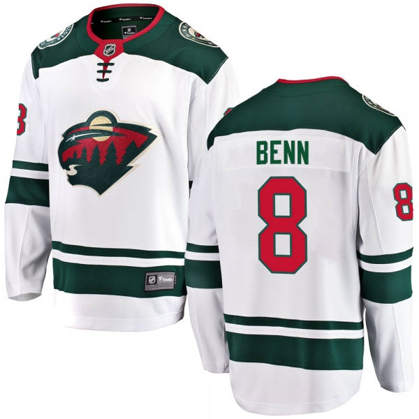 Men's Minnesota Wild #8 Jordie Benn Adidas Away White Jersey Stitched