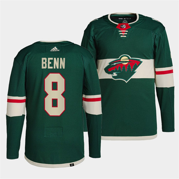 Men's Minnesota Wild #8 Jordie Benn Adidas Home Green Jersey Stitched