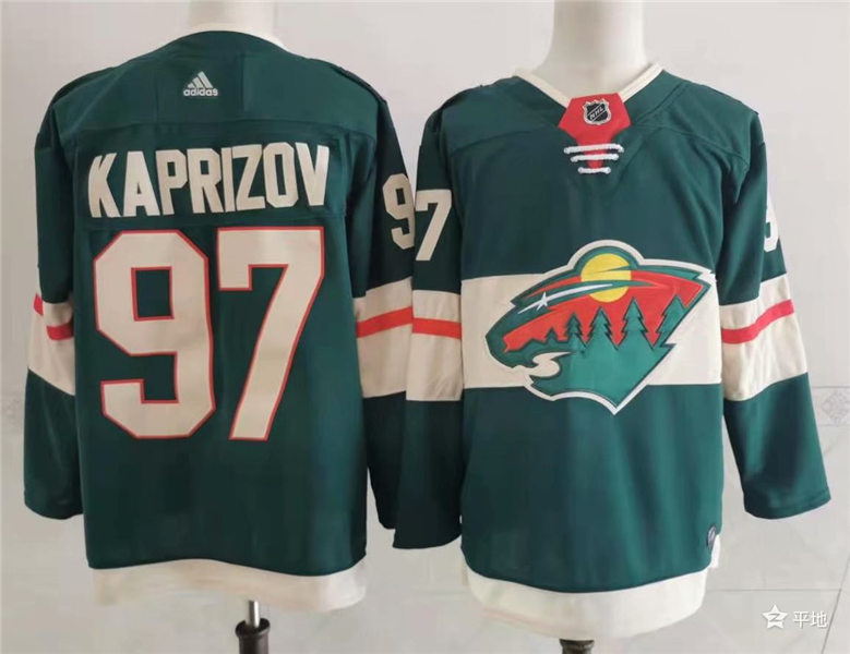 Men's Minnesota Wild #97 Kirill Kaprizov Green Adidas Stitched NHL Jersey Stitched