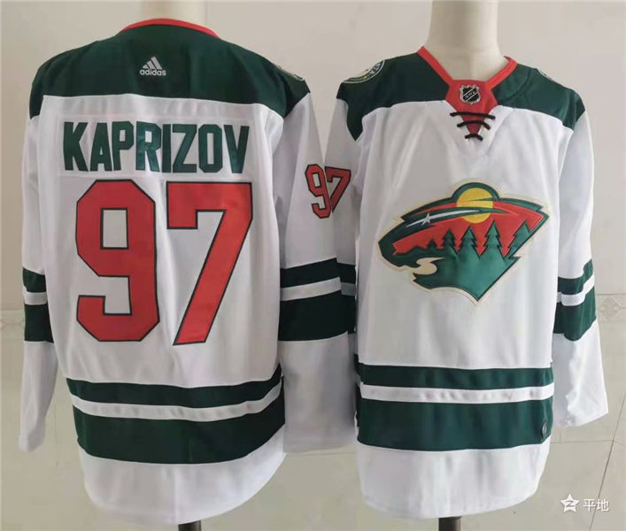 Men's Minnesota Wild #97 Kirill Kaprizov White Adidas Stitched NHL Jersey Stitched
