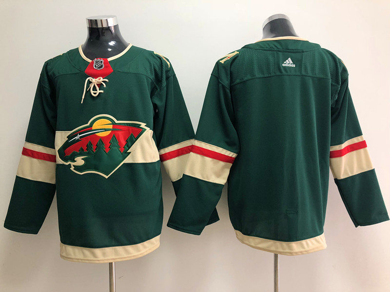 Men's Minnesota Wild Blank Home Green Adidas NHL JERSEYS Stitched