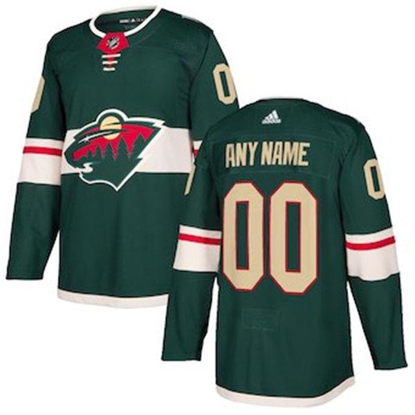 Men's Minnesota Wild Custom Stitched adidas Green Home Jersey Stitched