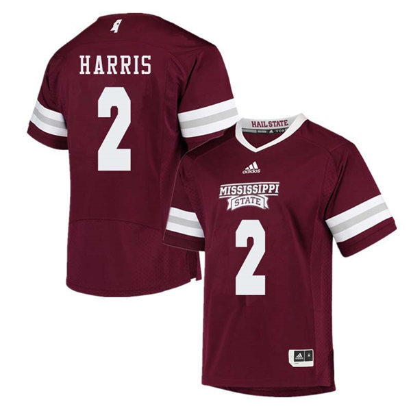 Men's Mississippi State Bulldogs #2 Walt Harris adidas Maroon College Football Game Jersey
