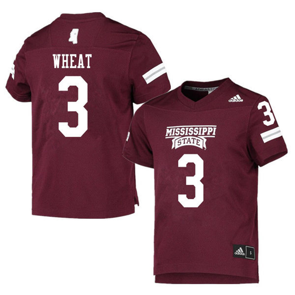 Men's Mississippi State Bulldogs #3 Aaron Brule adidas Maroon College Football Game Jersey