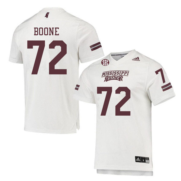 Men's Mississippi State Bulldogs #72 Canon Boone adidas White College Football Game Jersey