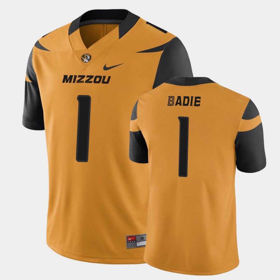 Men's Missouri Tigers #1 Tyler Badie Nike Gold Football Jersey