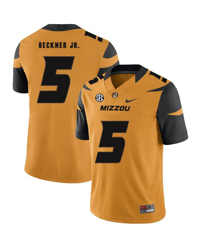 Men's Missouri Tigers #5 Terry Beckner Jr. Nike Gold Football Jersey