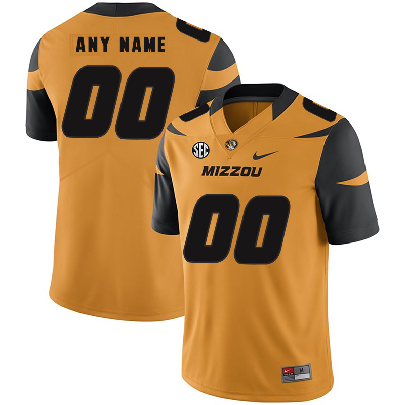 Men's Missouri Tigers Custom Nike Gold Football Jersey