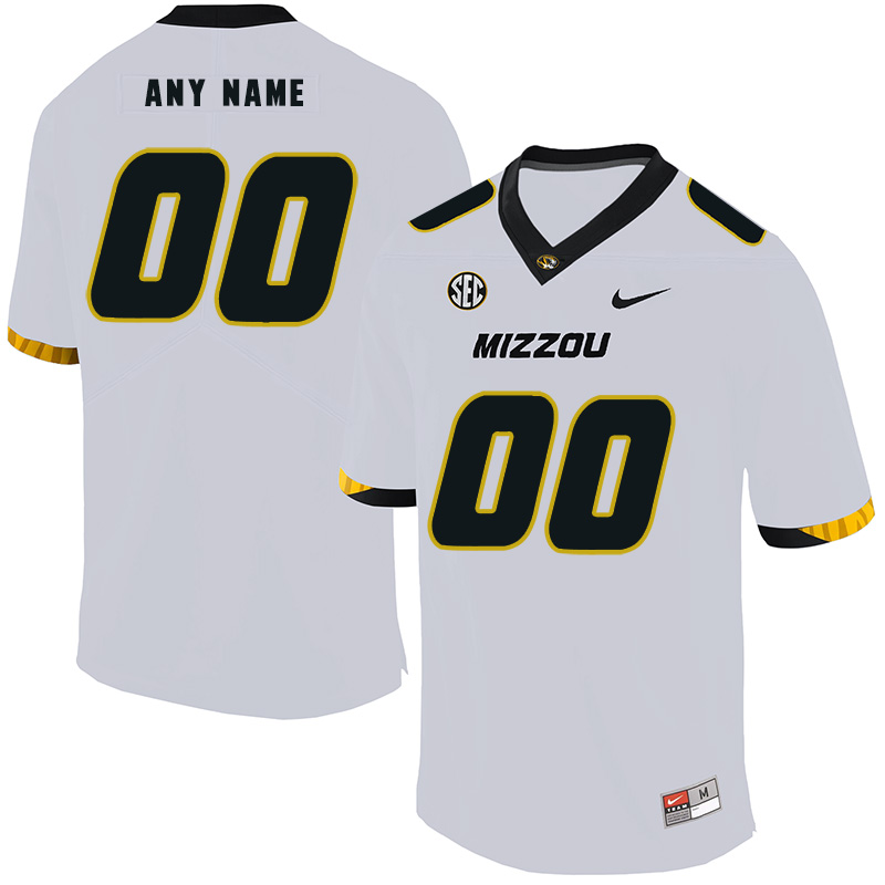 Men's Missouri Tigers Custom Nike White Football Jersey