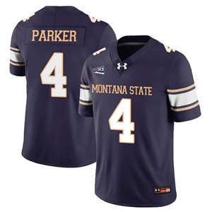 Men's Montana State Bobcat Football Jersey - All Stitched Bryson Parker  - 4