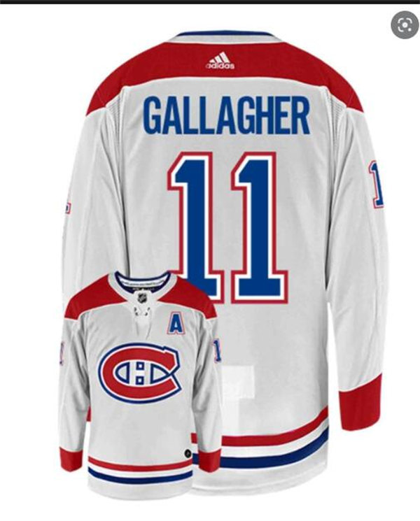 Men's Montreal Canadiens #11 Brendan Gallagher adidas White Away Jersey Stitched