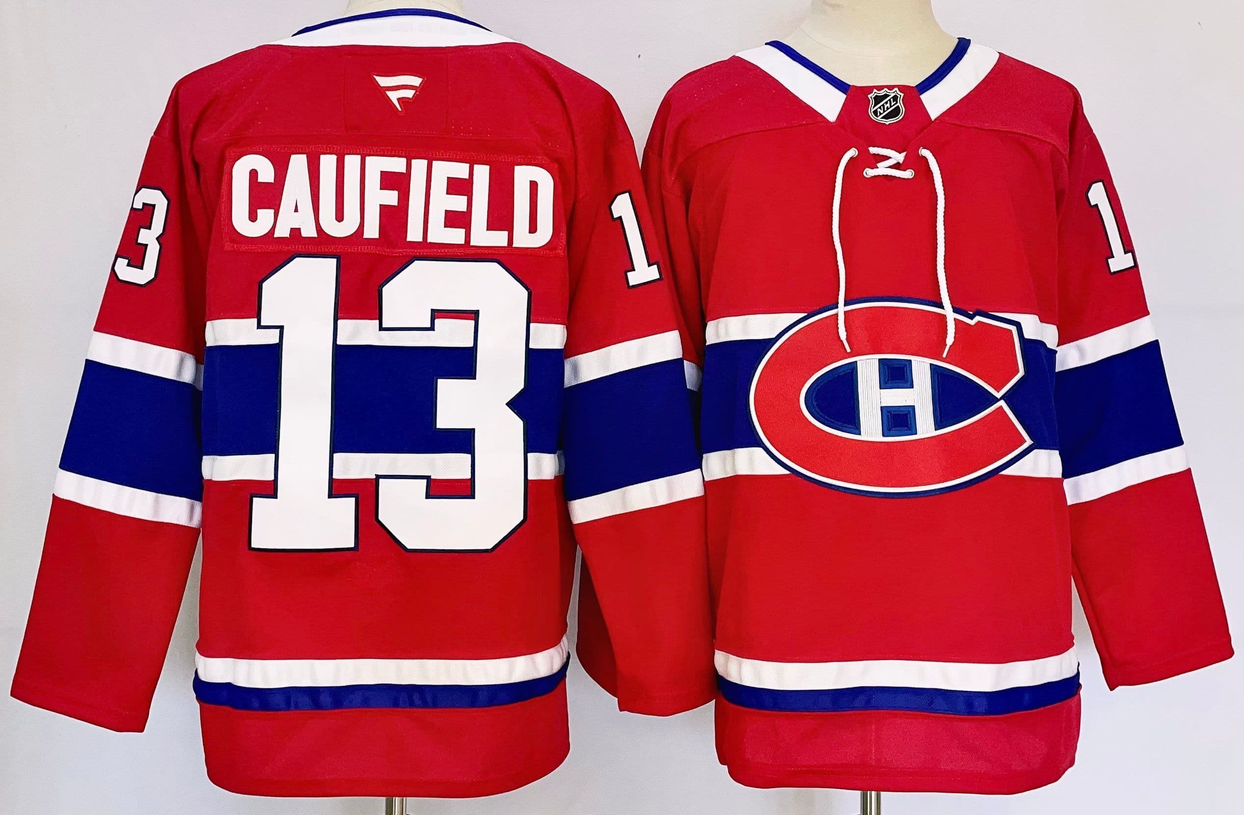 Men's Montreal Canadiens #13 Cole Caufield  Authentic  Jersey