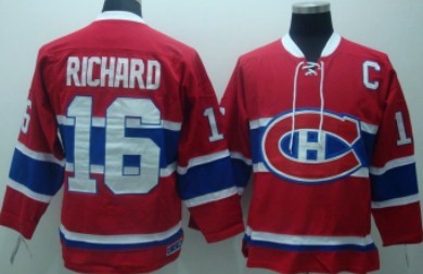 Men's Montreal Canadiens #16 Henri Richard Red CCM Jersey Stitched
