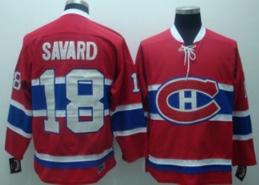 Men's Montreal Canadiens #18 Serge Savard Red CCM 1993 Vintage Throwback Jersey Stitched