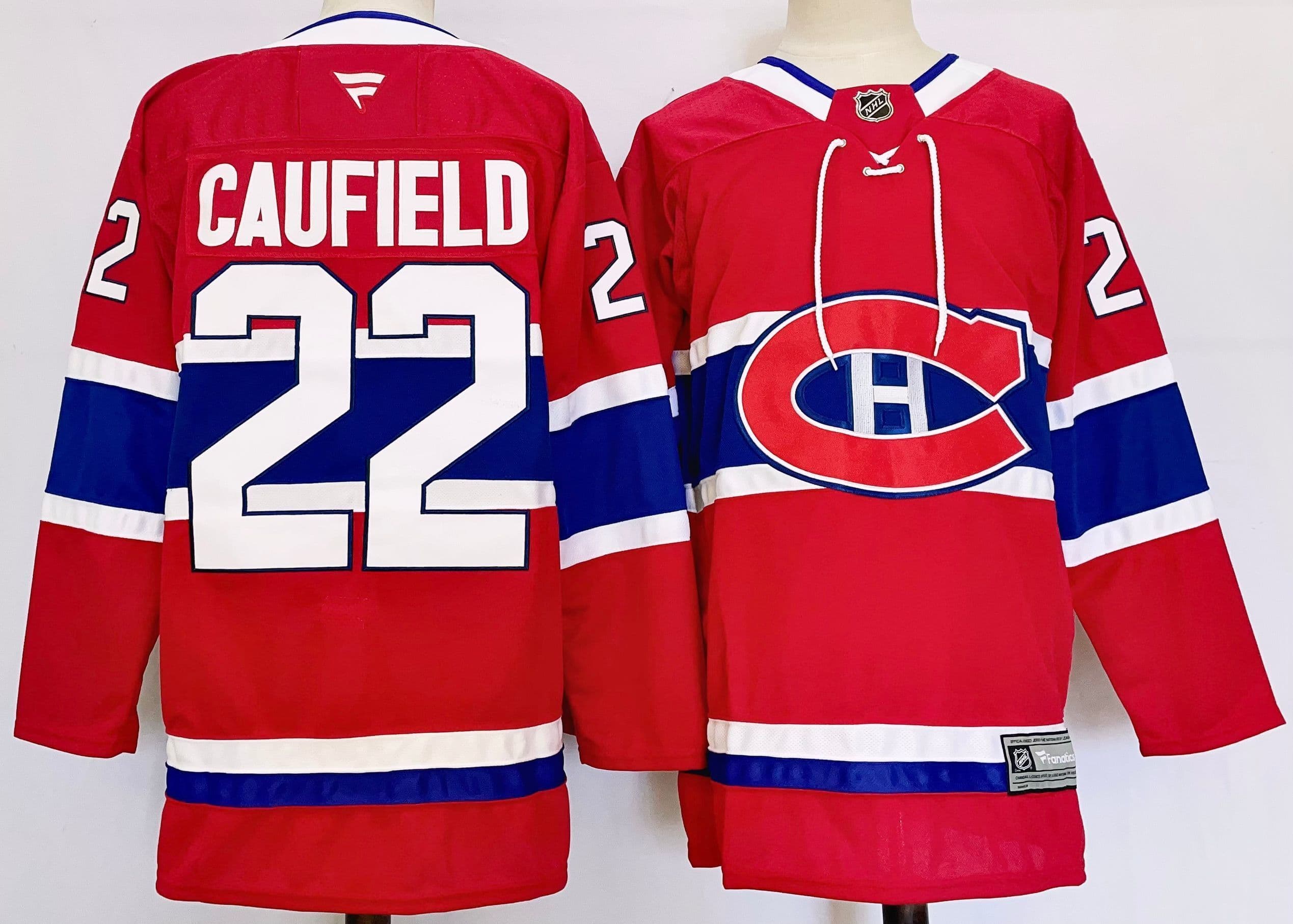 Men's Montreal Canadiens #22 Cole Caufield   2024-25 Stitched Jersey