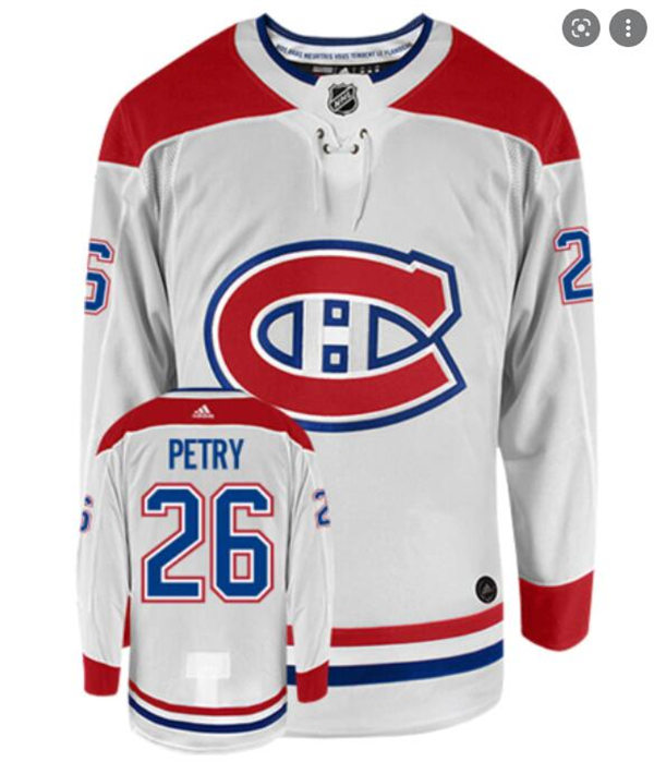 Men's Montreal Canadiens #26 Jeff Petry adidas White Away Jersey Stitched