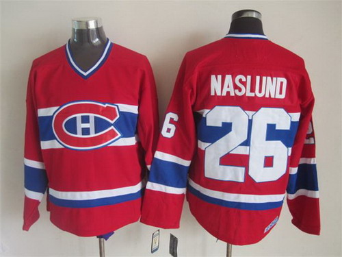Men's Montreal Canadiens #26 Mats Naslund Red CCM Vintage Throwback Jersey Stitched