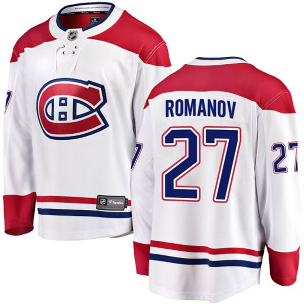 Men's Montreal Canadiens #27 Alexander Romanov adidas White Away Jersey Stitched
