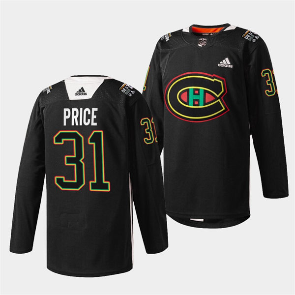 Men's Montreal Canadiens #31 Carey Price Black History Night Jersey Stitched
