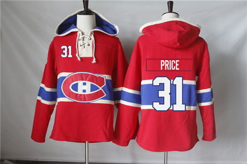Men's Montreal Canadiens #31 Carey Price Red Speedwick Pullover Hoodie Stitched