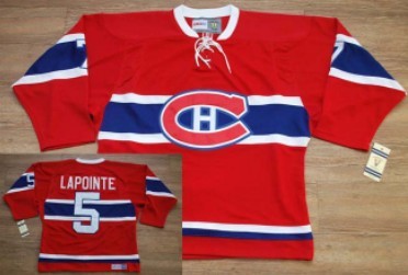 Men's Montreal Canadiens #5 Guy Lapointe Red CCM Jersey Stitched