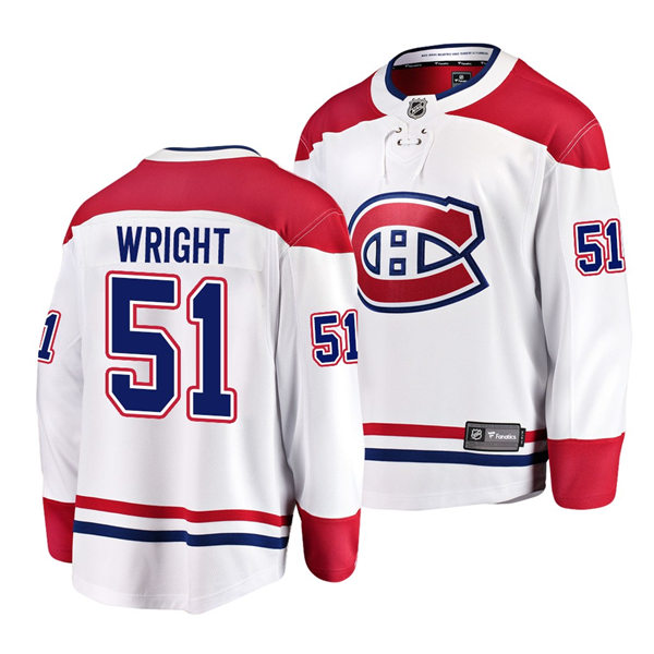 Men's Montreal Canadiens #51 Shane Wright adidas White Away Jersey Stitched
