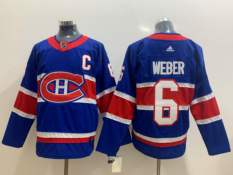 Men's Montreal Canadiens #6 Shea Weber 2021 Season Reverse Retro Blue Jersey Stitched