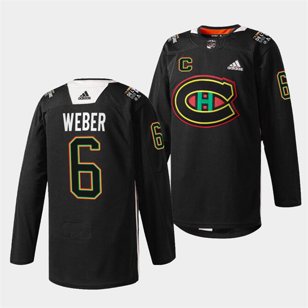 Men's Montreal Canadiens #6 Shea Weber Black History Night Jersey Stitched