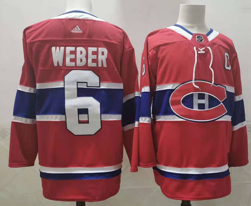 Men's Montreal Canadiens #6 Shea Weber adidas Red Hockey Jersey Stitched