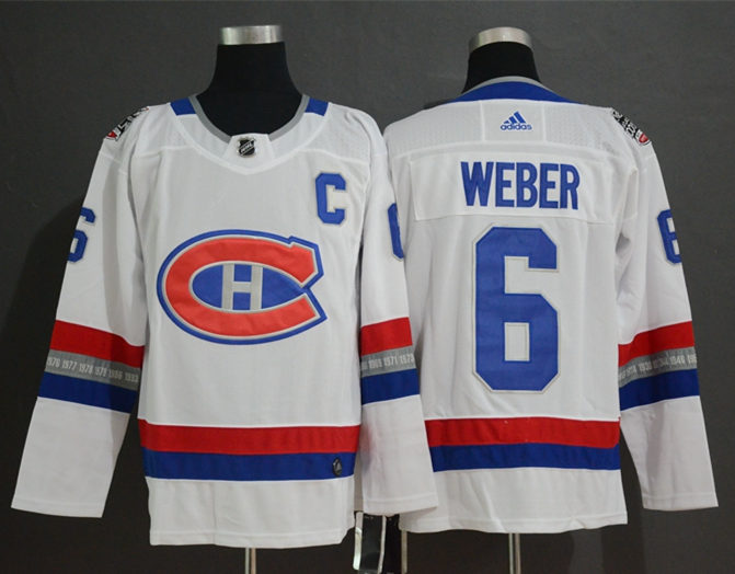 Men's Montreal Canadiens #6 Shea Weber adidas White 100 Classic Heritage Jersey Stitched