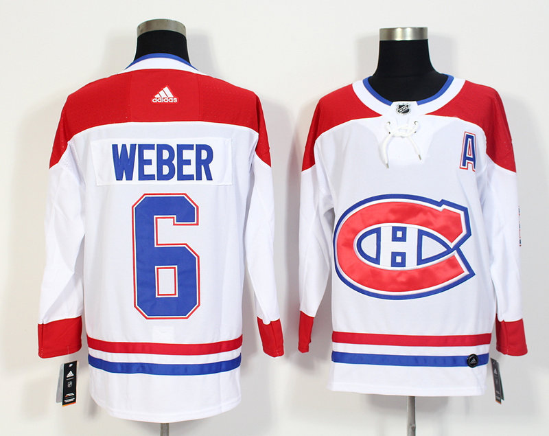Men's Montreal Canadiens #6 Shea Weber adidas White Hockey Jersey Stitched